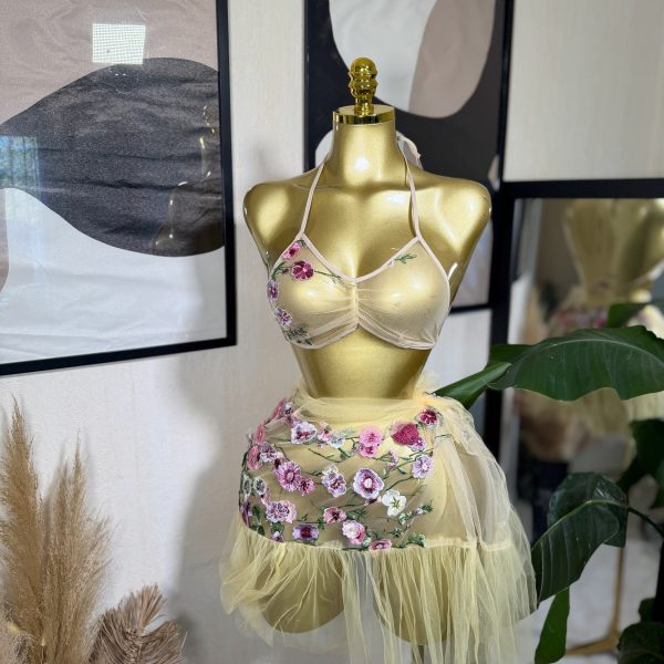 Ensemble Flowers beige