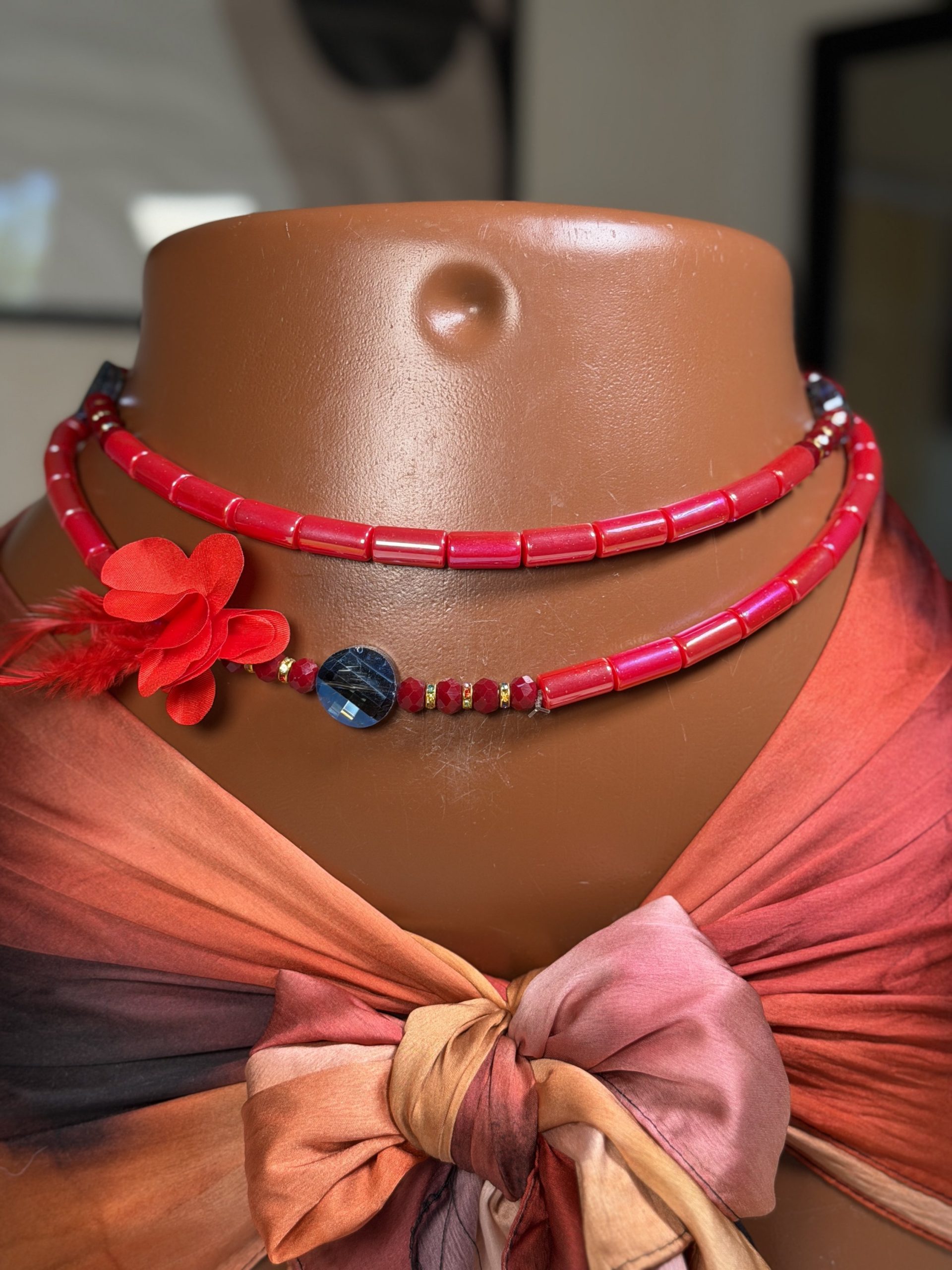 Baya bouteille cassé rouge (Lot de deux)